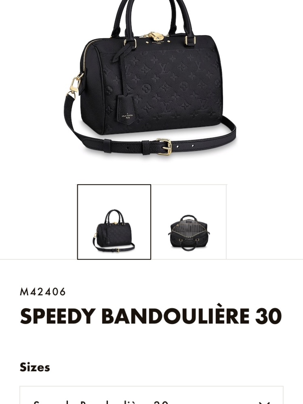 Louis Vuitton Black Monogram Speedy Empreinte- Never worn - Picture 8 of 8